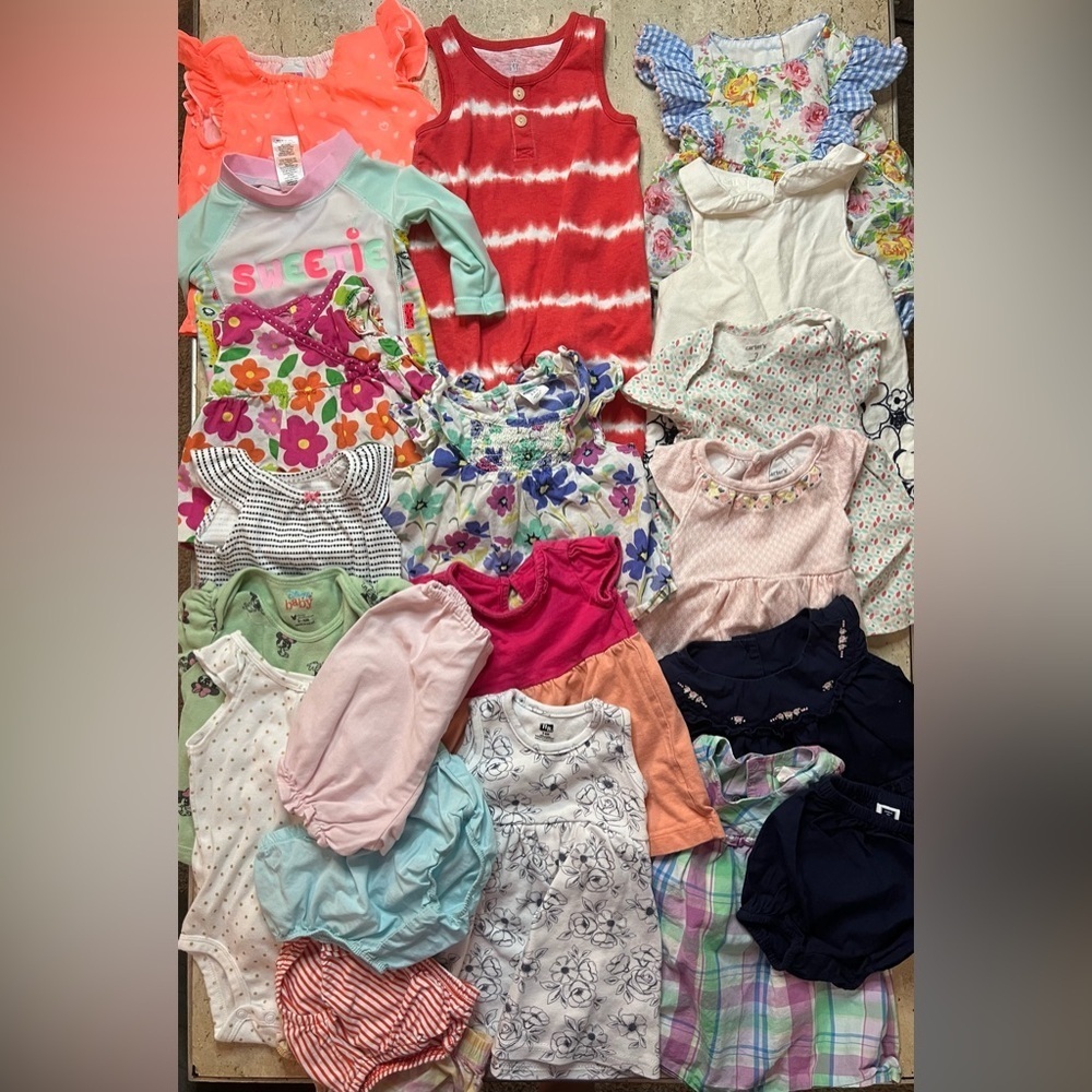Bundle- 3 Month Baby Girl Dresses, Onsies and Shorts
